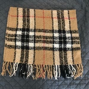 Tan Black & Red Plaid Scarf